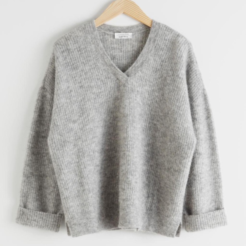 &OTHER STORIES Alpaca Sweater in Grey, Size M